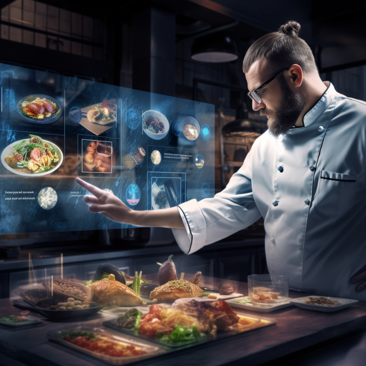 Chef reviewing a digital menu — food and beverage franchise consultancy