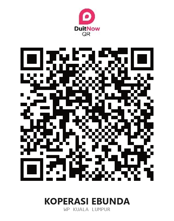DuitNow QR code for cooperative payments, payable to Koperasi Ebunda
